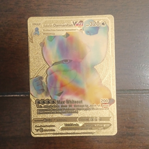 max whiteout pokemon card gold Mint Pokemon Gold Foil Card Galarian Darmanitan VMAX with Plastic Insert